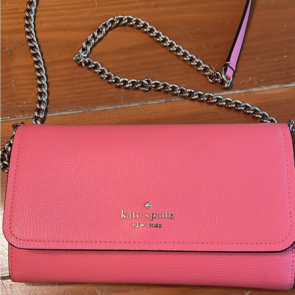 Kate Spade Vibrant Pink Crossbody Bag with Chain Strap
